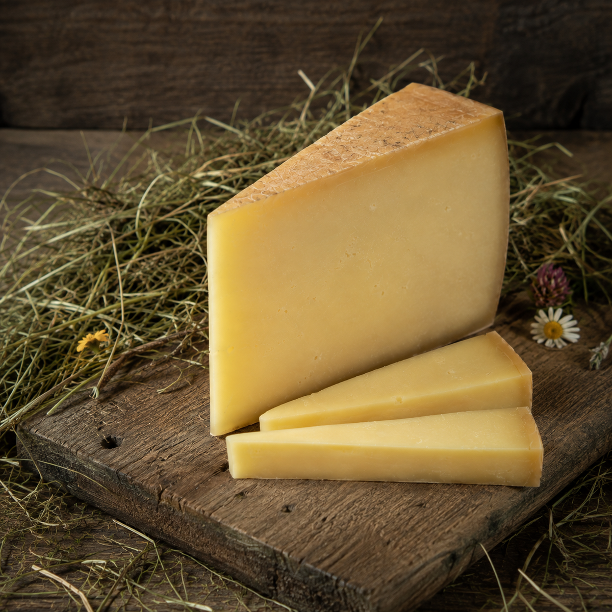 Tiroler Bio Bergkäse aus Bio-Heumilch, mindestens sechs Monate im Felsenkeller gereift und mild-nussig