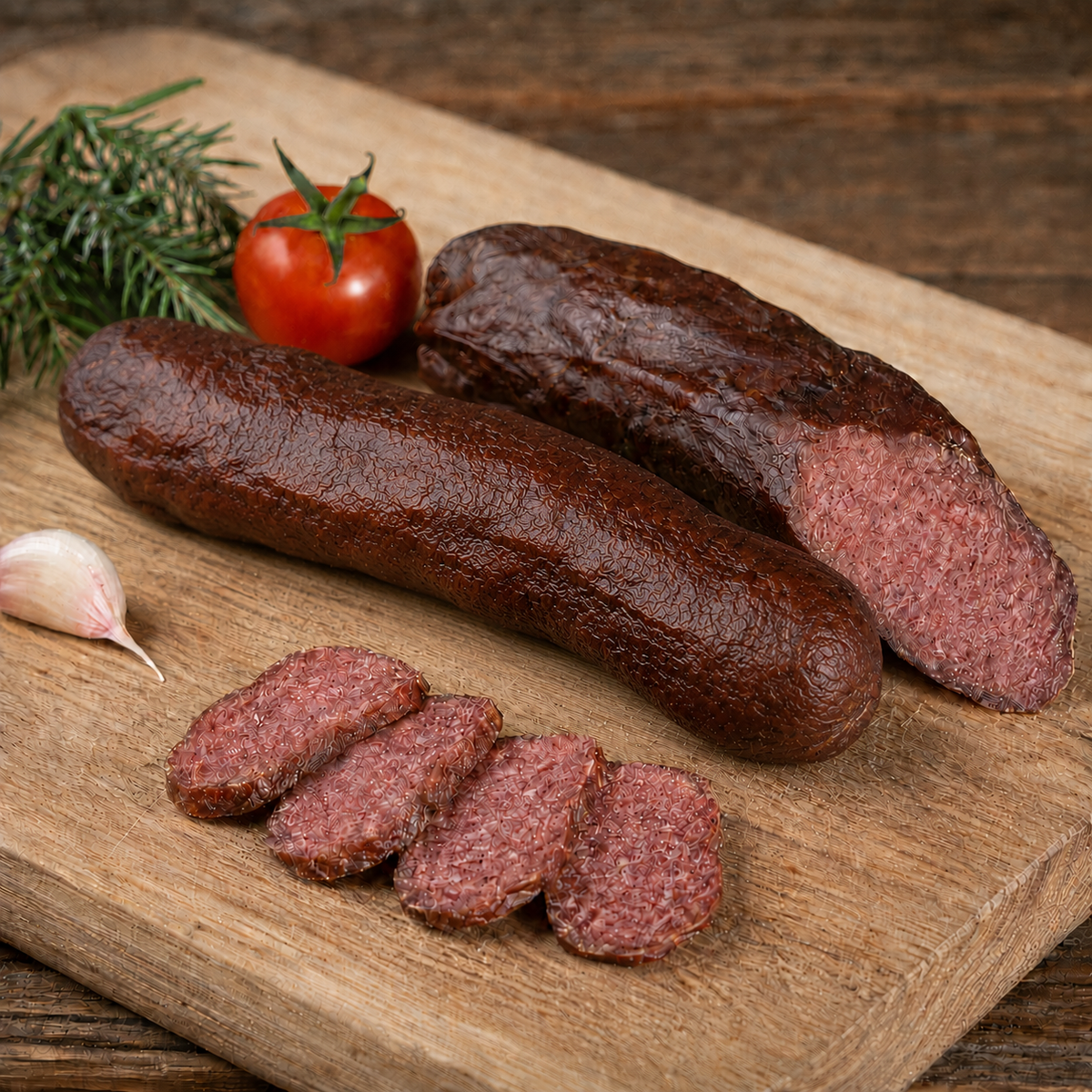 Kaminwurzn aus Rindfleisch, würzig geräuchert und luftgetrocknet