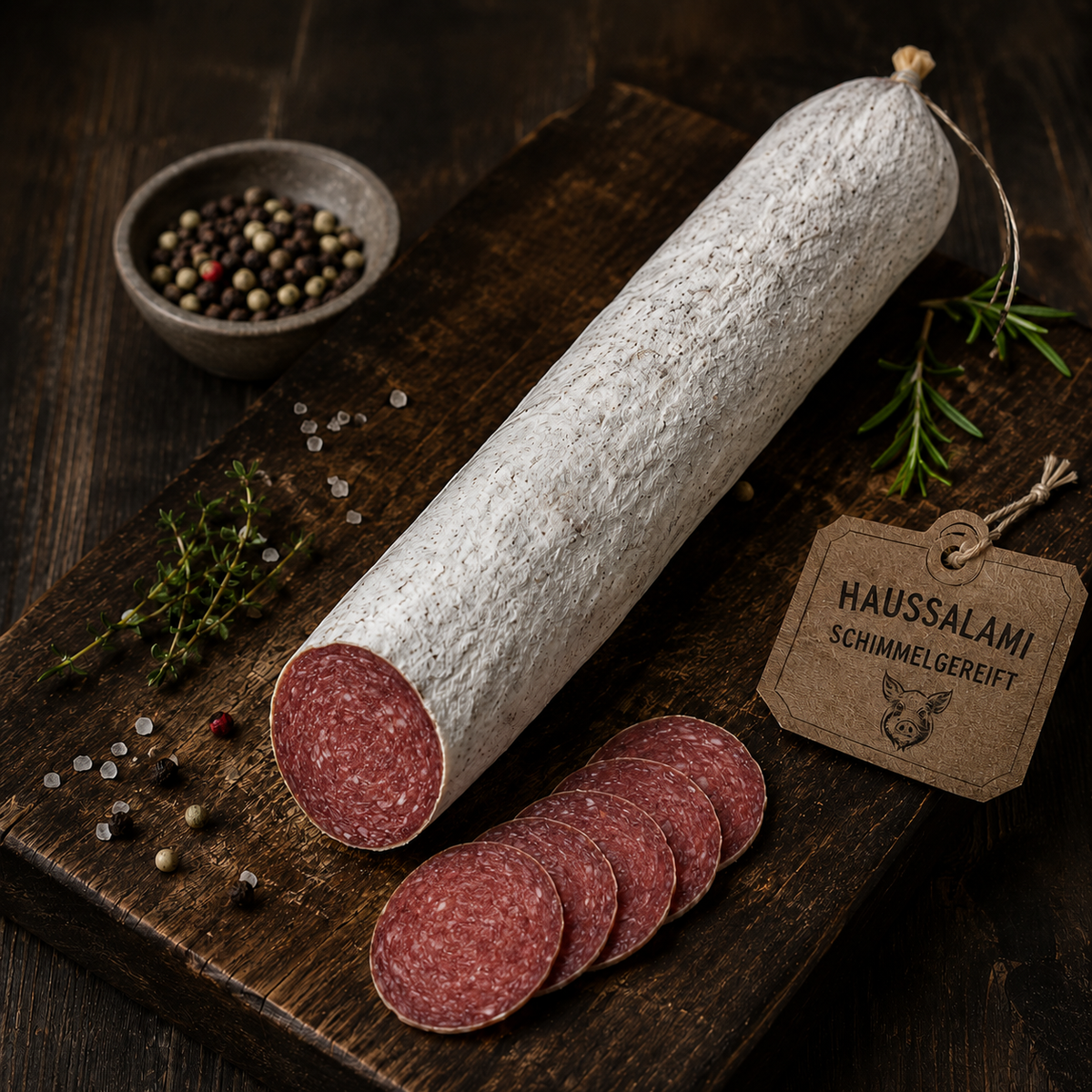 Tiroler Haussalami als traditionell gereifte und würzige Rohwurstspezialität
