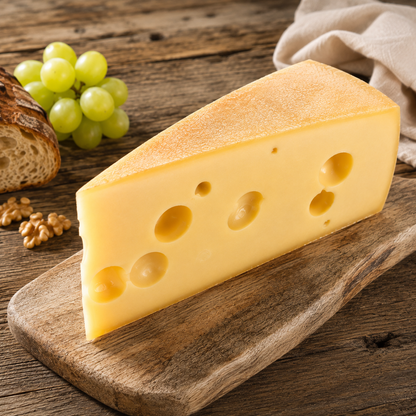 Tiroler Bio-Emmentaler aus Bio-Heumilch mit fein nussigem und würzigem Aroma