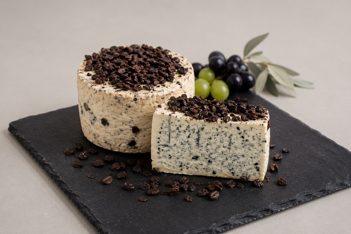 Südtiroler Golden Gel Käse aus Kuhmilch mit Süßweintrester affiniert