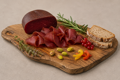 Hirschrohschinken aus Hirschfleisch, schonend gereift und luftgetrocknet aus Tirol