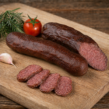 Kaminwurzn aus Rindfleisch, würzig geräuchert und luftgetrocknet